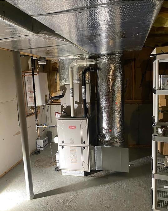 AIRMAX HVAC installation project, heating equipment and ductwork